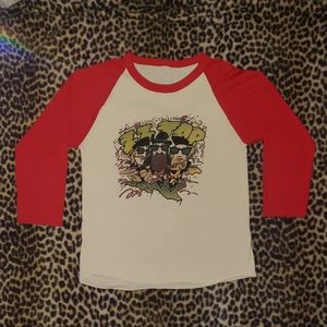 Vintage Rock Tee Shirt ZZ TOP 1981 Size LARGE Baseball Style